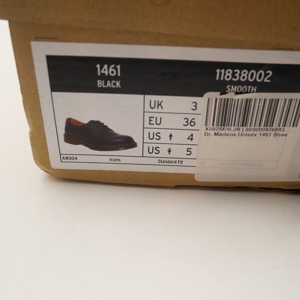 Dr. Martens Women's 6 1461 Smooth Oxford Black Leather Shoes Men's 5 NEW - Picture 7 of 8
